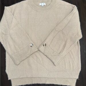 She + Sky Light Tan / Oatmeal Knit Sweater | Soft Neutral Fall Winter Cozy